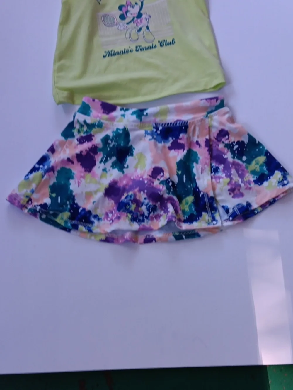 Disney Jumping Beans  Lime Green Minnie Active Tank & Skirt Set 18 Months